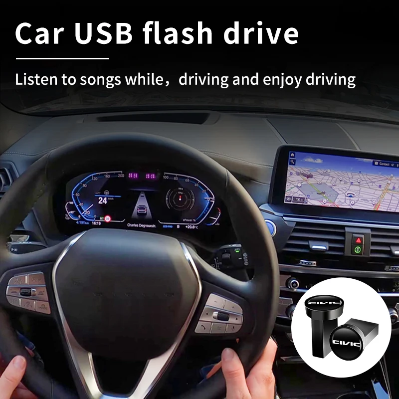 Car USB Flash Drive Memory Stick For Honda Civic Accord Fit Jazz CRV BRV HRV Insight Pilot Passport TYPE-R Legend Stream