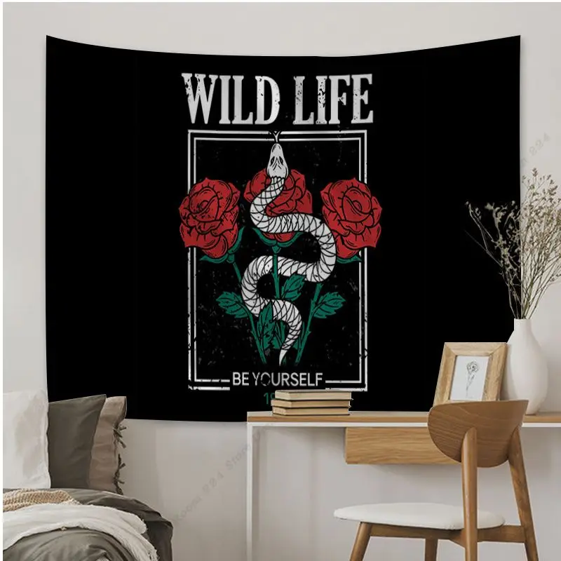 Растительный Небесный Змеиный гобелен Художественная печать дешевый хиппи