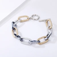 multi layer splicing metal bracelet for women acrylic leopard geometric personalited jewelry retro bracelet pulseras