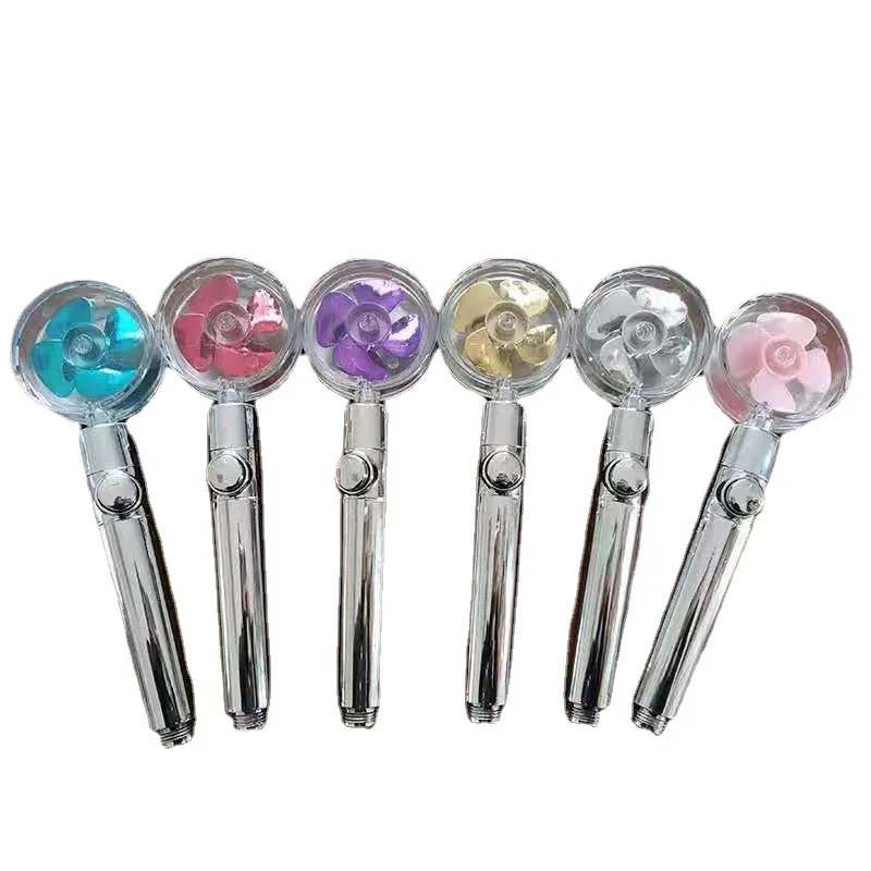 

Shower Head Water Saving Flow 360 Degrees Rotating With Small Fan ABS Rain High Pressure spray Nozzle Bathroom Accessories