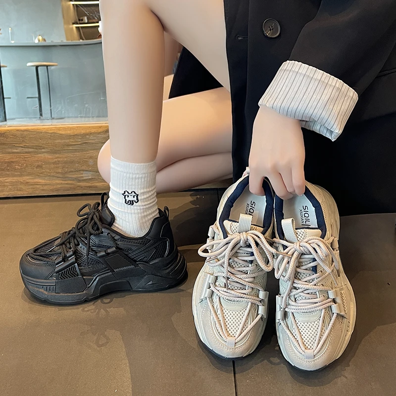 

Women's Sneakers 2023 New Designer Thick Sole Casual Sports Running Vulcanized Women's Thick Sole Winter Sneakers Zapatos Mujer