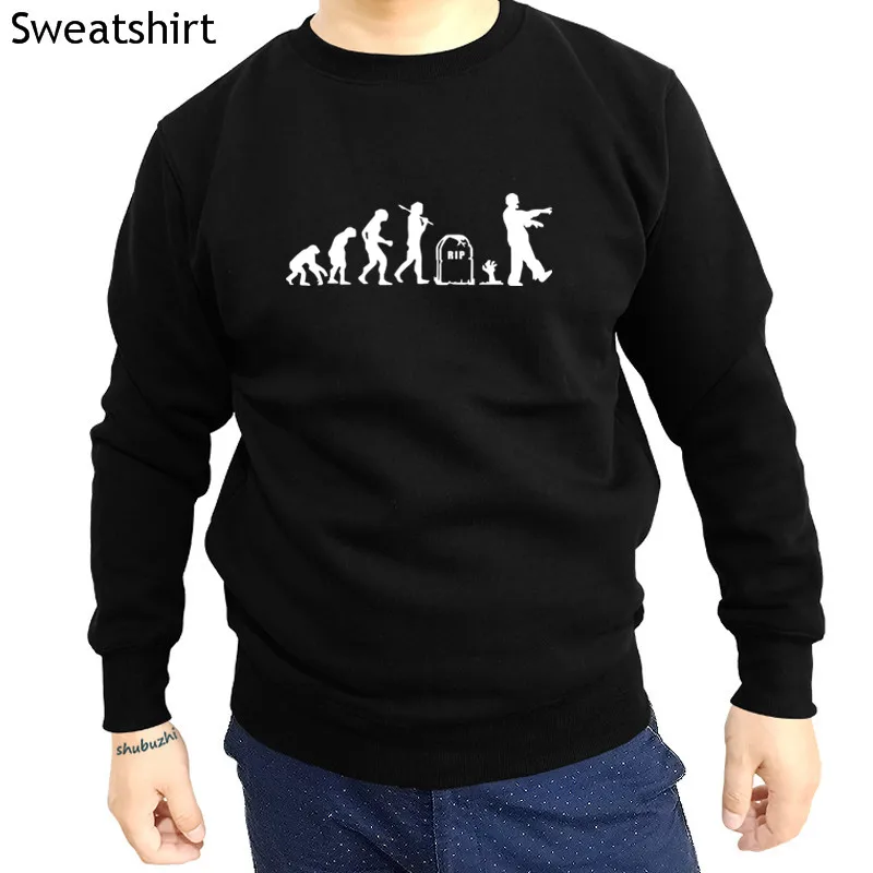 

Zombie Evolution men sweatshirt Funny Zombies humour Living Dead walking hoody Autumn and winter o neck hoodies sbz4299