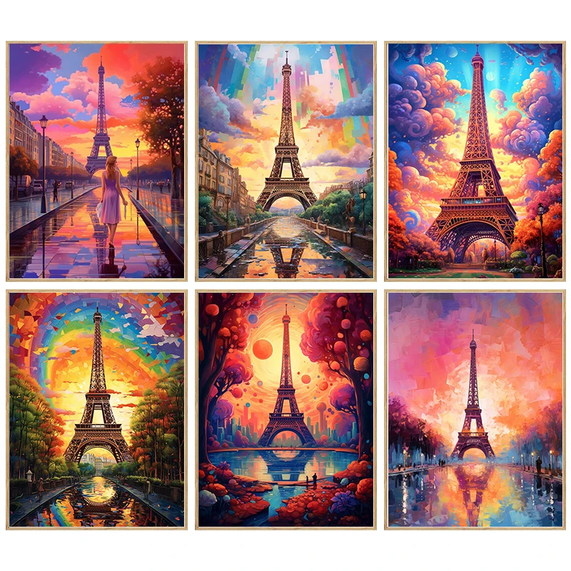ZhuiStar 5D алмазная живопись вышивка крестиком Париж Железная башня живописный