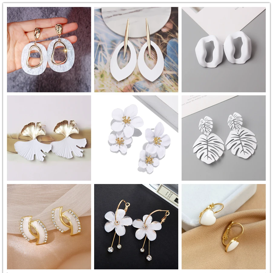 

Серьги-подвески женские из акрила в виде маргаритки, бабочки, цветка