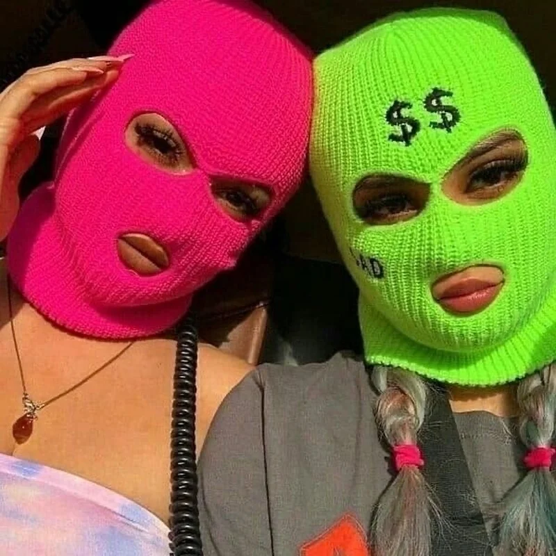 

The New Three-in-one Woolen Hat with Drill for Autumn and Winter Keeps Warm and Comfortable Funny Masked Knitted Cap