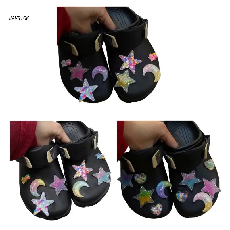 

Fashion Five-pointed Star Shoe Buckles Moon Shoe Buckles Fits Cave Shoes Clog