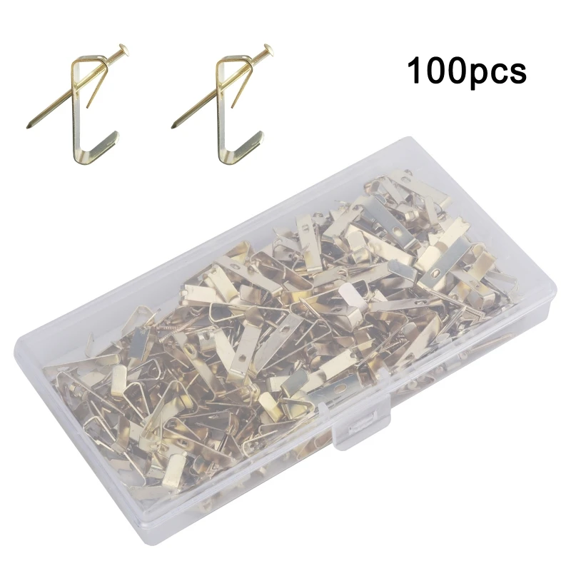 

Picture Hangers 100 Pcs Metal Photo Album Hangers Hook 30LB Capacity for Home Living Room Wall Painting Mirror Heavy Duty Hardwa