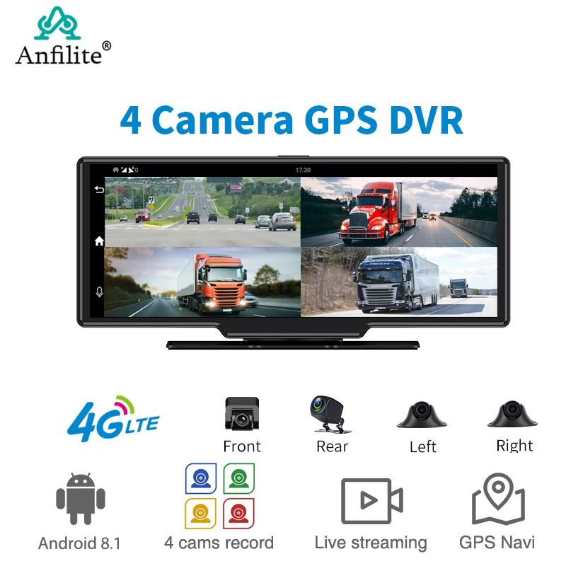 

10.26 - дюймовый IPS автомобильный DVR черный ящик GPS приборная панель 4 камера зеркало заднего вида видеомагнитофон Android 8.1 4G CarLog WiFi дистанционный мониторинг
