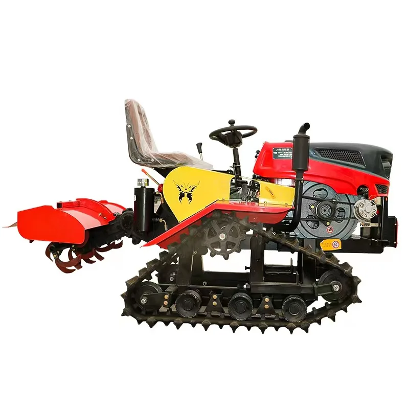 

35 hp tracked rotary ploughs, diesel-powered compact tractors, soil cultivators, 5-in-1, multi-purpose micro-tillers