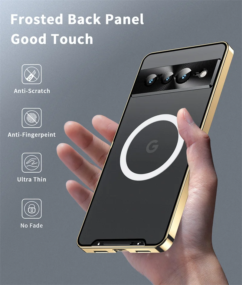 Magnetic Case for Google Pixel 7 Pro 7 Wireless Charging Magnet for Magsafe Cover Shockproof Ultra thin Metal Frame Funda Coque