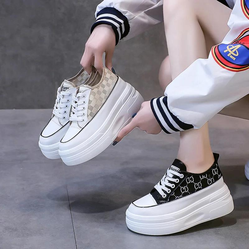 

Small white shoes women summer new sponge cake thick bottom gauze casual single shoes with fashion sneakers