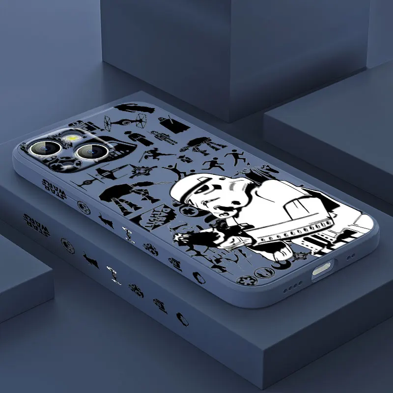 

Star Wars Battle Robot For Apple iPhone 13 12 Mini 11 Pro XS MAX XR X 8 7 6S SE Plus Liquid Left Silicone Phone Case Coque Capa