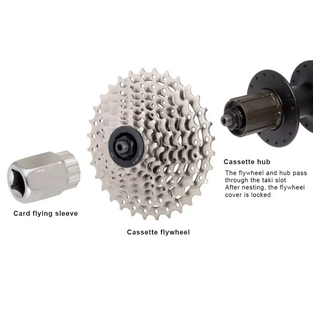 

Bike Bicycle Cassette Flywheel Freewheel Removal Repair Lockring Sleeve Durable Bicycle Part Accessories