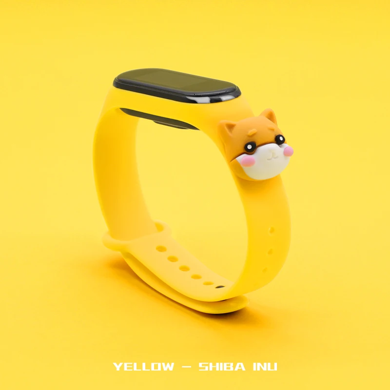 For Mi Band 7 6 5 4 3 Strap Doll Patch Silicone Strap Smart Bracelet Belt Cute Replacement For XiaoMi band 6 5 4 Strap Wristband