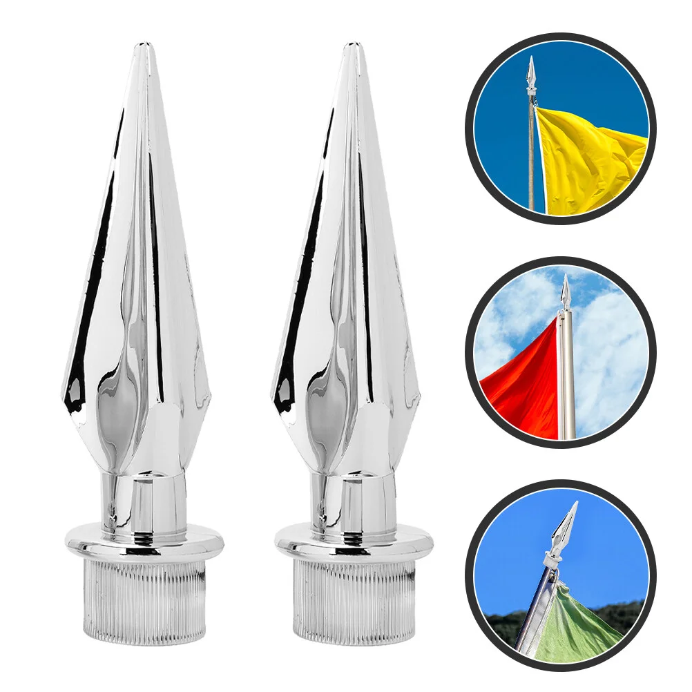 

2pcs Plastic Flag Head Replacement Flag Topper Flag Head for Conference