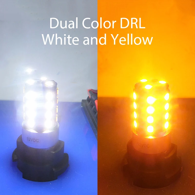 

1PC New Motorcycle Bike T10 Led W5w Dual Color Side Light Drl Turn Signal Bulbs White And Amber
