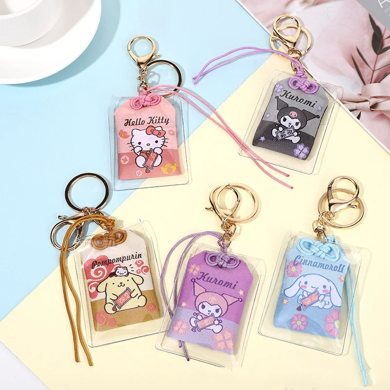 

Kawaii Sanrio Keychain Hellokittys Cinnamoroll Kuromi Cartoon Cute Sweet Blessing Bag Pendant Anime Accessories Girl Gift