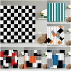 Черно-белая клетчатая Волнистая Полоса Геометрическая занавеска для душа s занавеска для ванной из водонепроницаемого полиэстера с крючком домашний декор