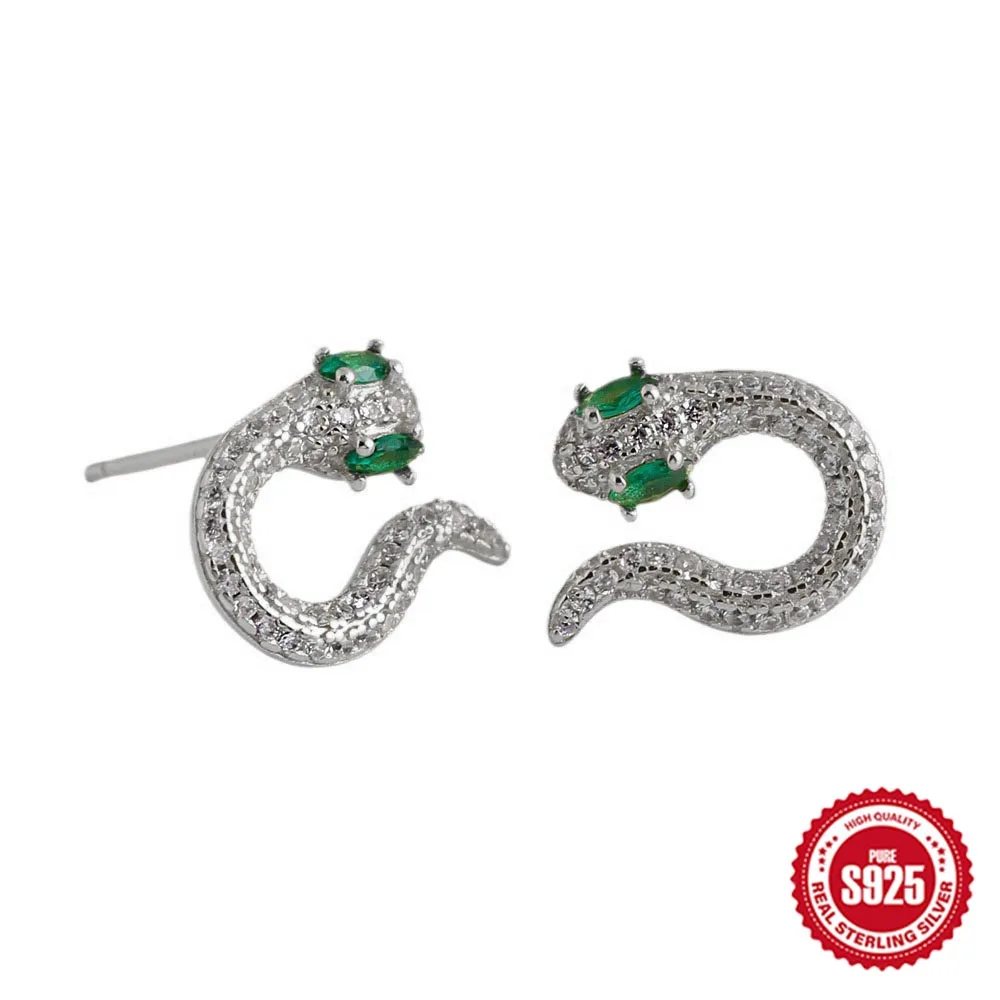 Серьги-подвески из серебра 925 пробы с фианитами