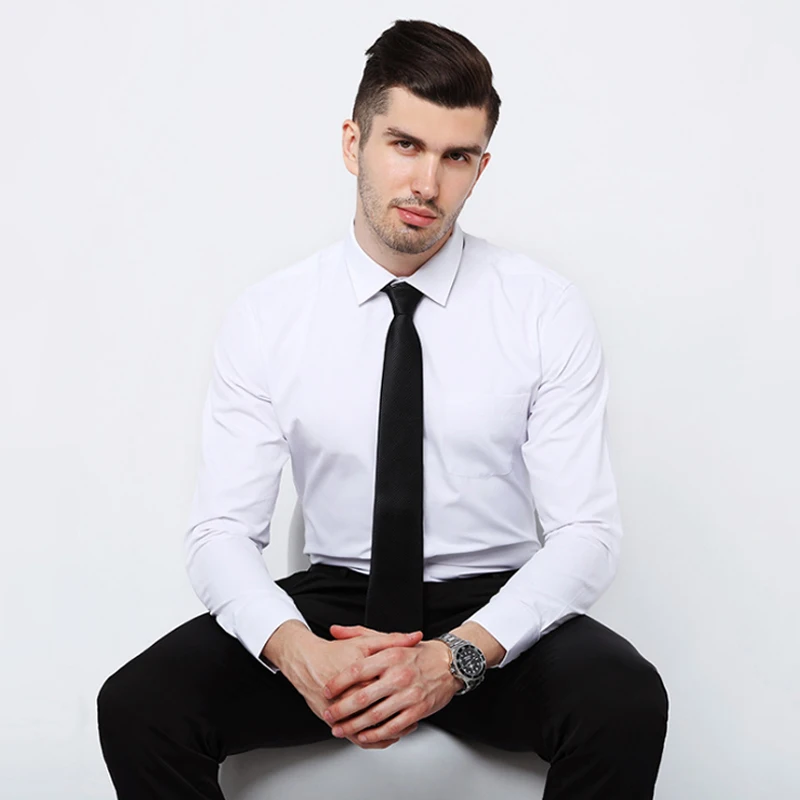 

6XL 7XL Long Sleeve Shirt Men's Cotton Oversize Solid Wrinkle Free Press Business Formal Dress 2023 Spring and Autumn New