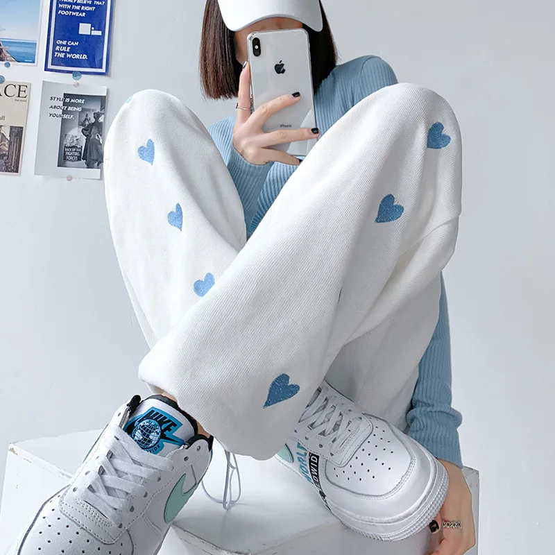 Белые спортивные брюки женские свободные джоггеры весна-осень 2021 Новые