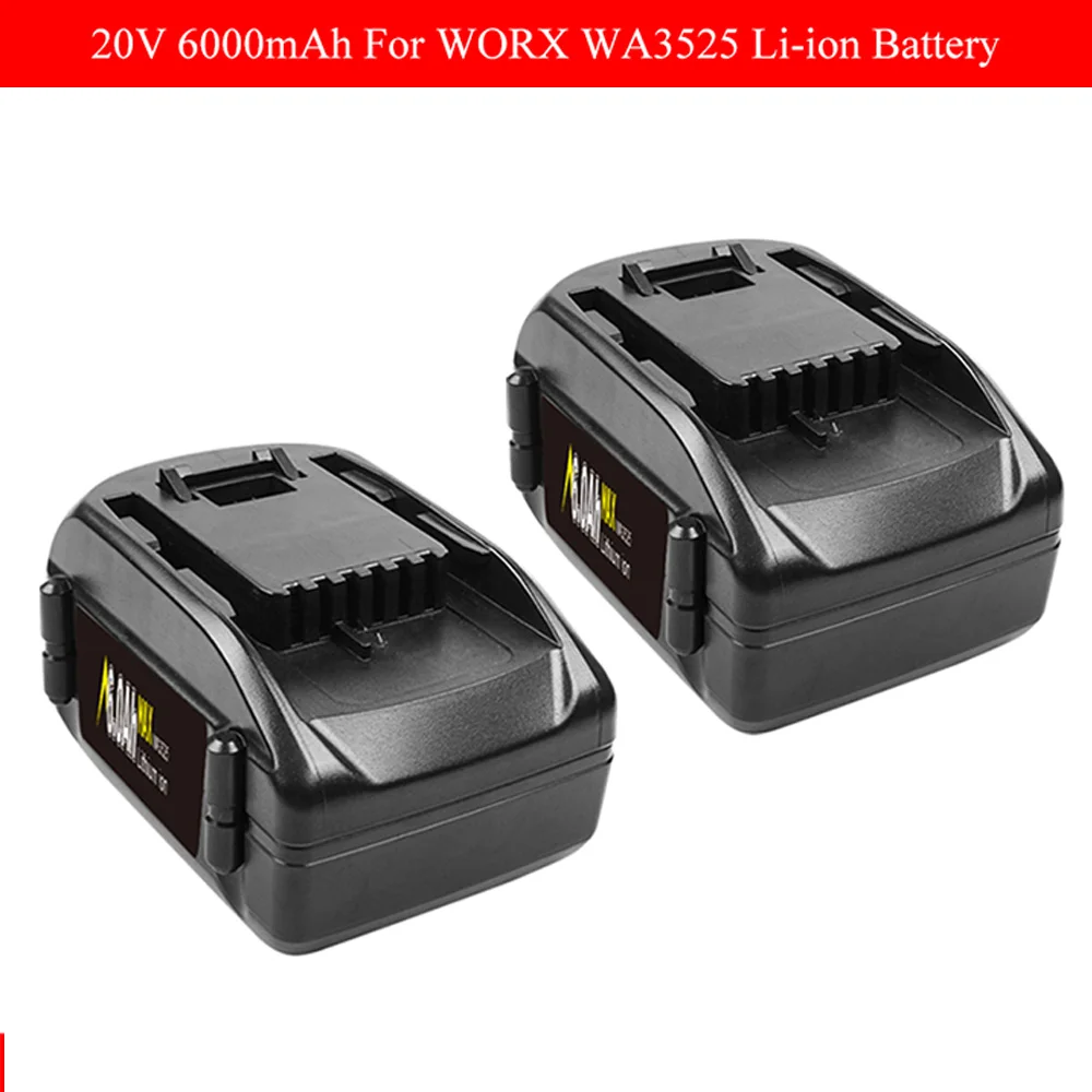 

20V 6000mAh WA3525 Rechargeable Battery For WORX WA3742 WG155 WG160 WG255 WG545 WA3520 WA3525 WA3760 WA3553 L50
