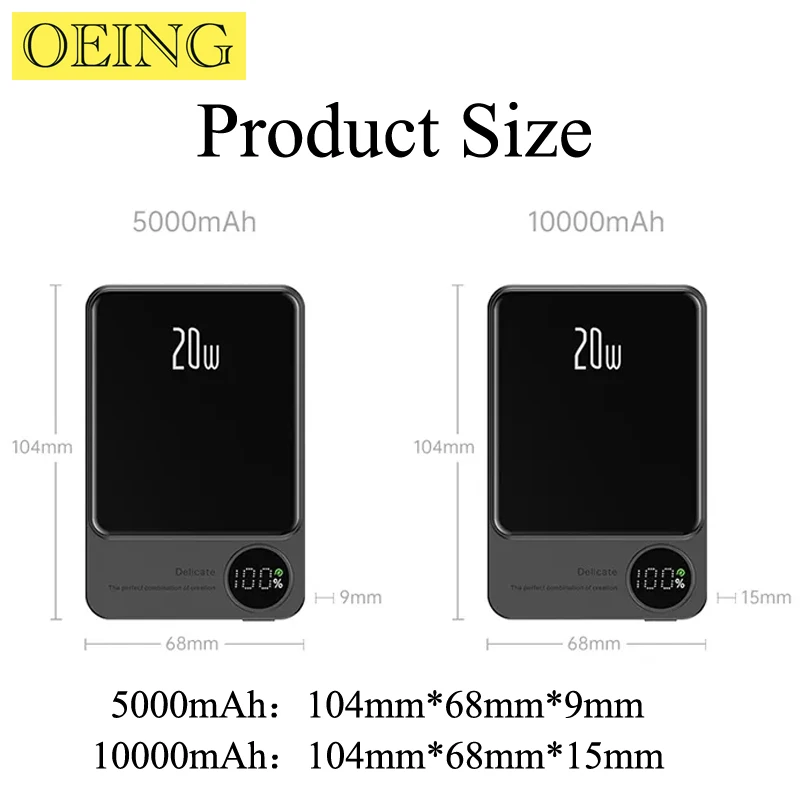 New 10000mAh Macsafe Power Bank 15W Magnetic Wireless Fast Charger For iphone 12 13 14 14Pro Max External Auxiliary Battery Pack