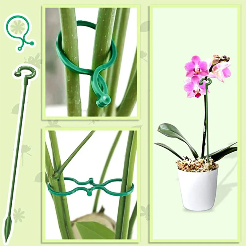 

Garden Plant Stake Labels Plant Stem Support Clips Single Stem Plant Stakes Flower Support Rings