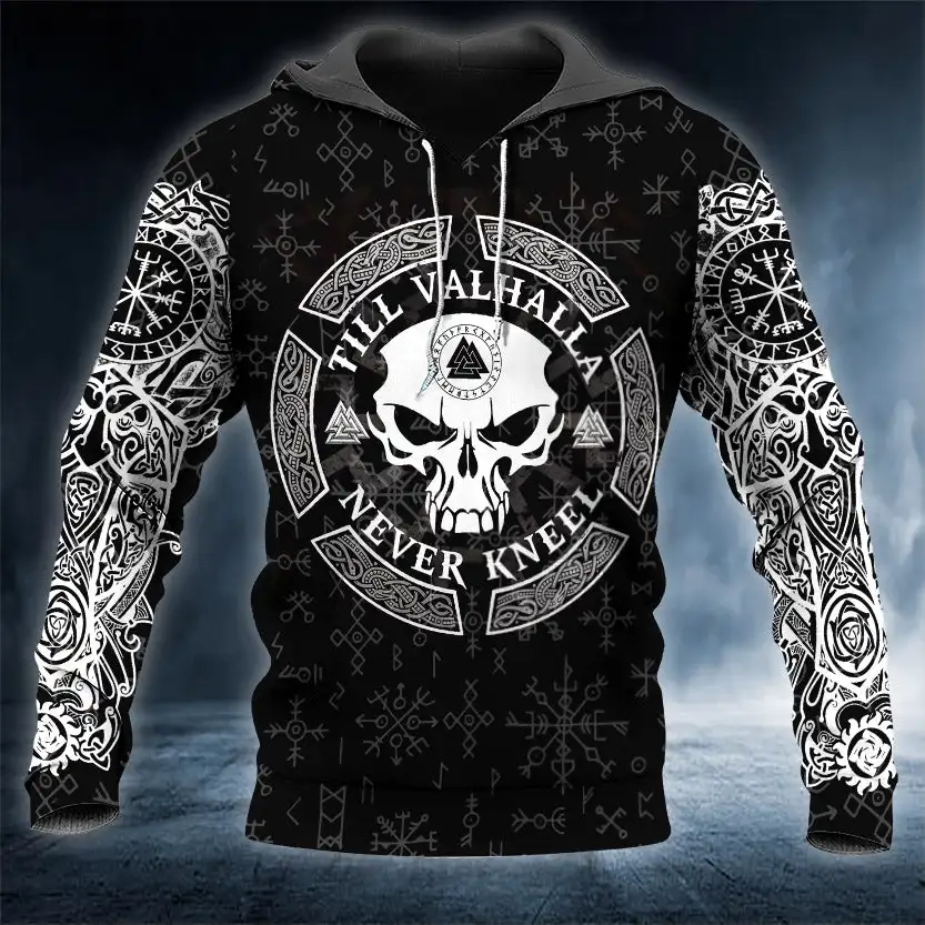 

Толстовка Мужская/женская с 3D-принтом, свитшот с капюшоном на молнии, викингов до Вальгаллы, никогда не вставляется в колено, уличная одежда