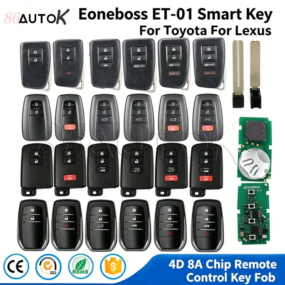 Фото Умный брелок EoneBoss ET-01 с чипом 4D 8A для Toyota Prado, Highlander, Camry, Corolla, RAV4, Land Cruiser, а также для Lexus, с функцией дистанционного управления. №2