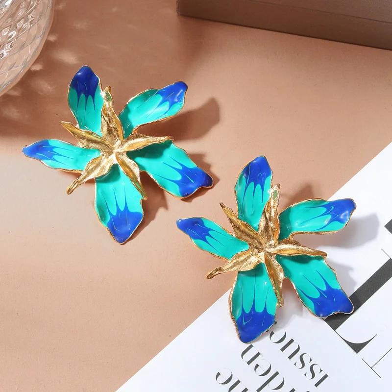 Женские серьги с красными лепестками Vienkim милые маленькие в форме цветка