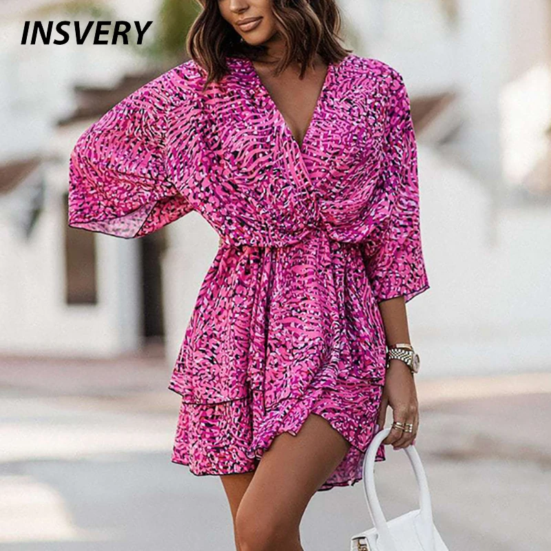Elegant Women Short Sleeve Party Dress 