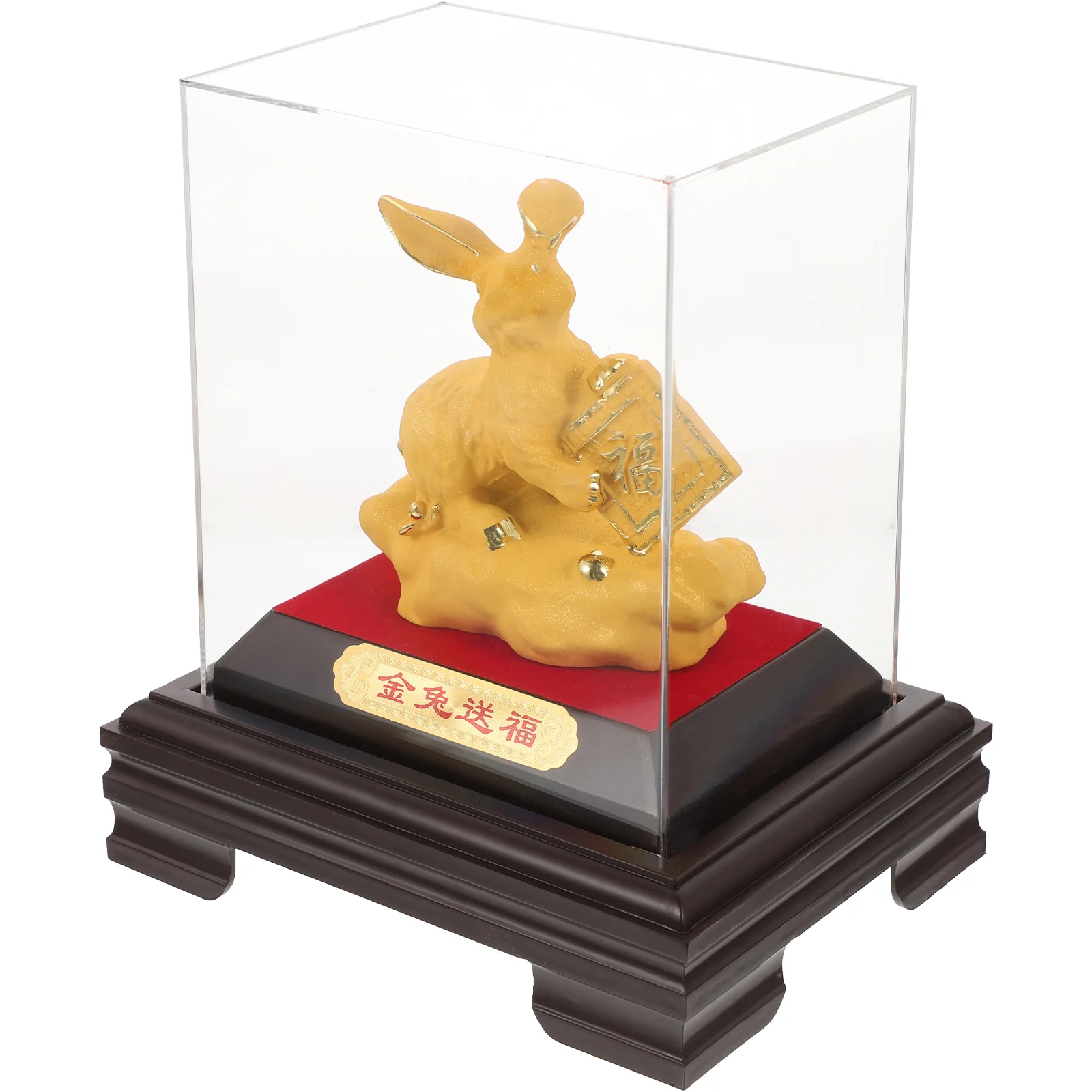 

Bunny Rabbit Chinese Zodiacoffice Miniature Craft Resin Adornment Tabletop Ornament Desktop Adorn Figurines Tiny Shui Feng