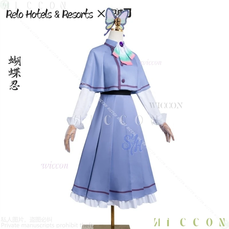 Фото Фантазия Хэллоуин Kochoou Kawaii Shinobbu аниме Relooo отель костюм элегантное красивое платье фиолетовый Лолита Disfraz D №3