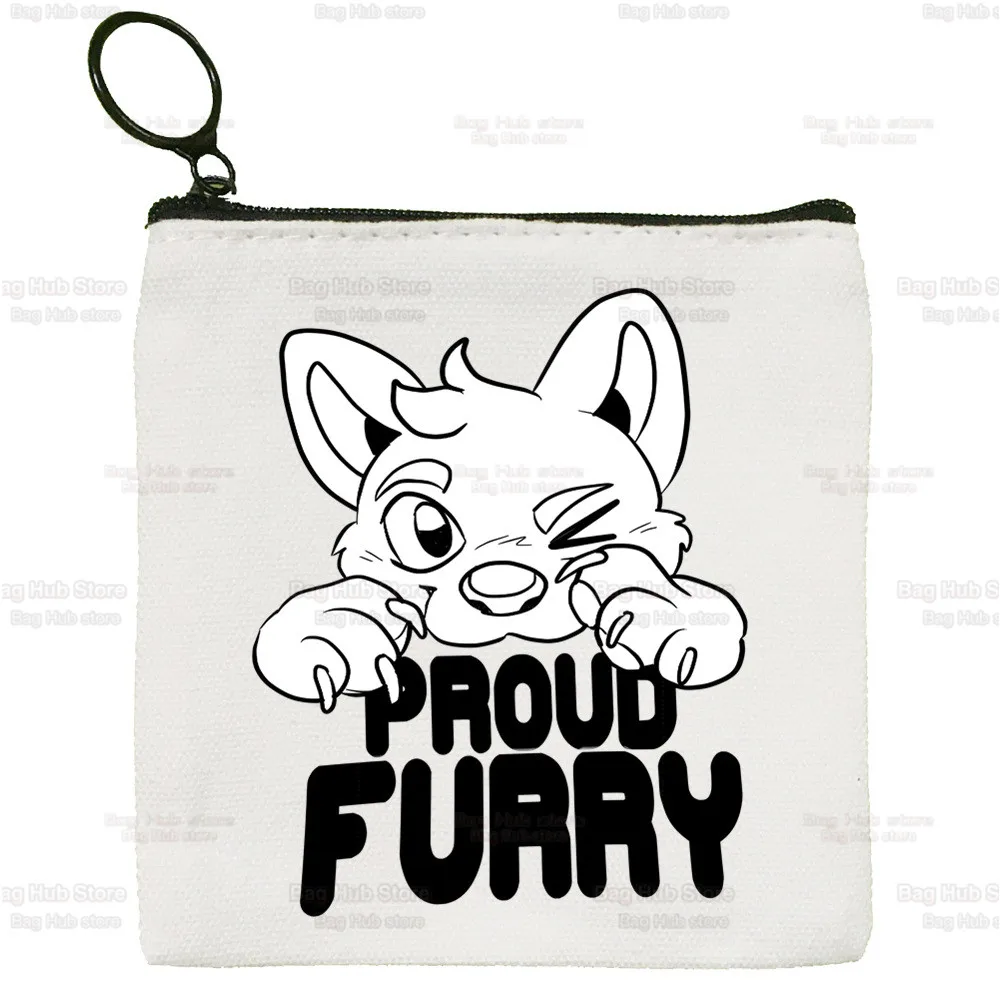 Furry Canvas Coin Purse Custompattern Logo Storage Pouch Canvas Bag New Coin Bag Key Coin Purse