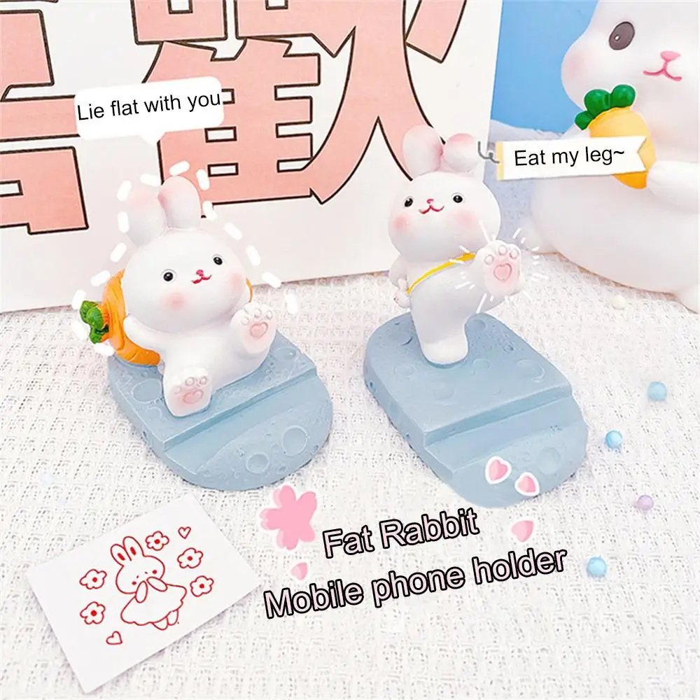 

New Creative Lazy Person Bracket Cute Rabbit Mobile Phone Bracket Desktop Resin Bracket Suitable For Mobile Phone Tablets