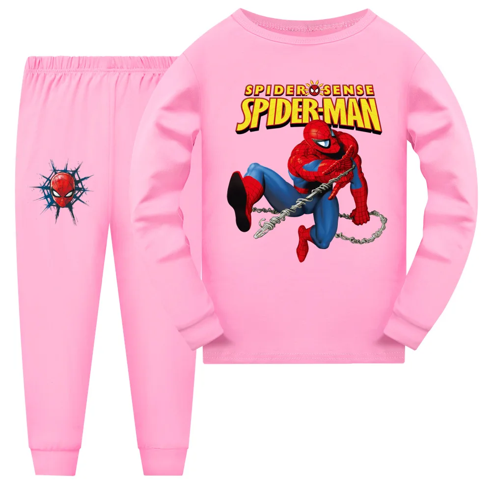 Новинка 2022 г. детский пижамный комплект Человек-паук из искусственного хлопка