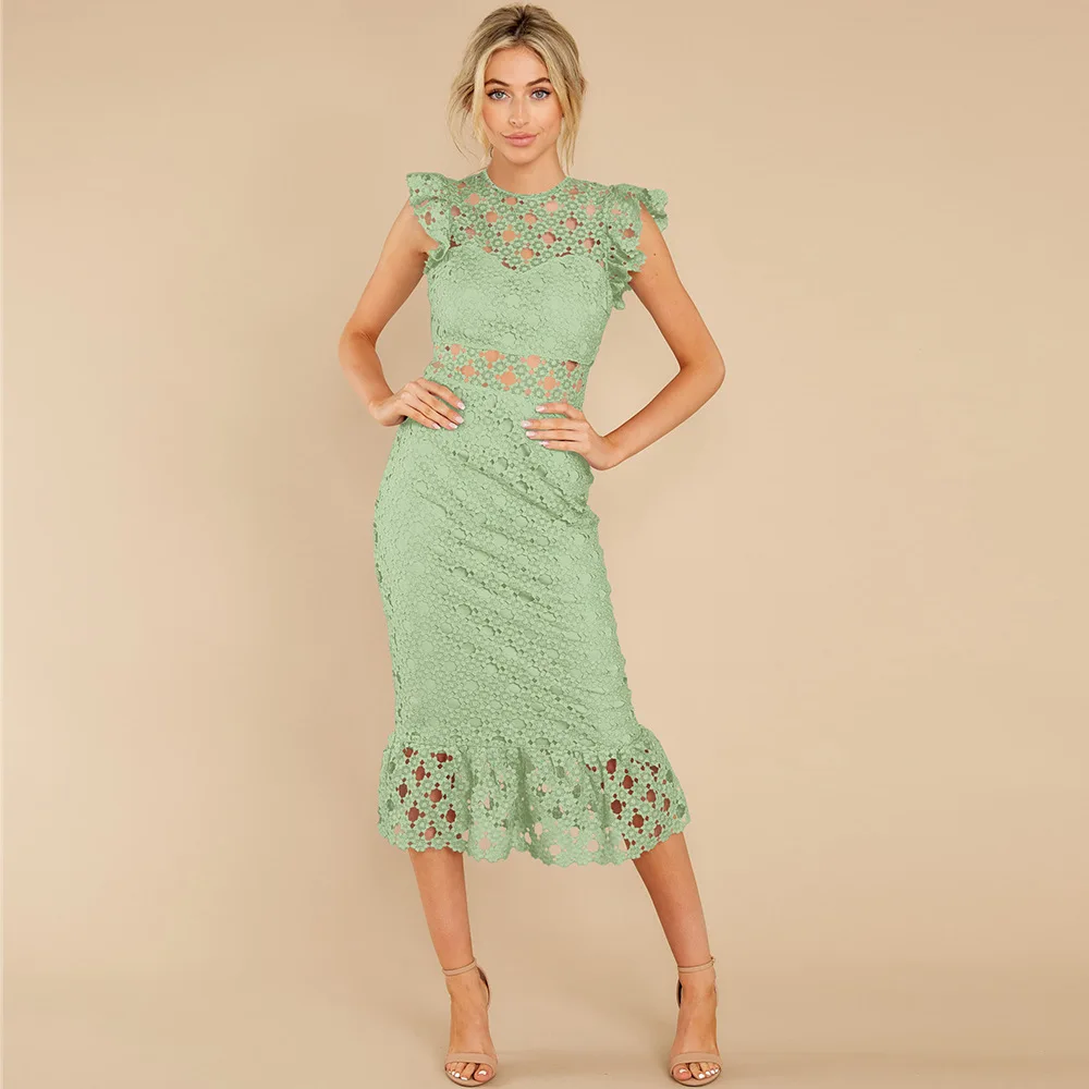 

2022 spring and summer new dress lace lace dress Black