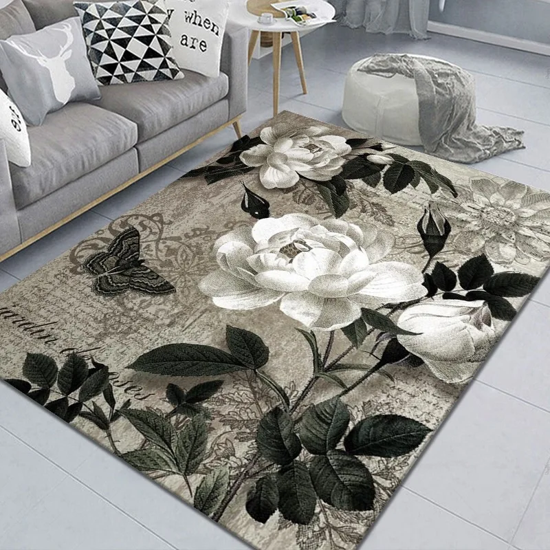 

Creative Flower 3D Printing Carpets for Living Room Bedroom Area Rugs Tea Table Carpet Hallway Antiskid Mats Colorful Boho