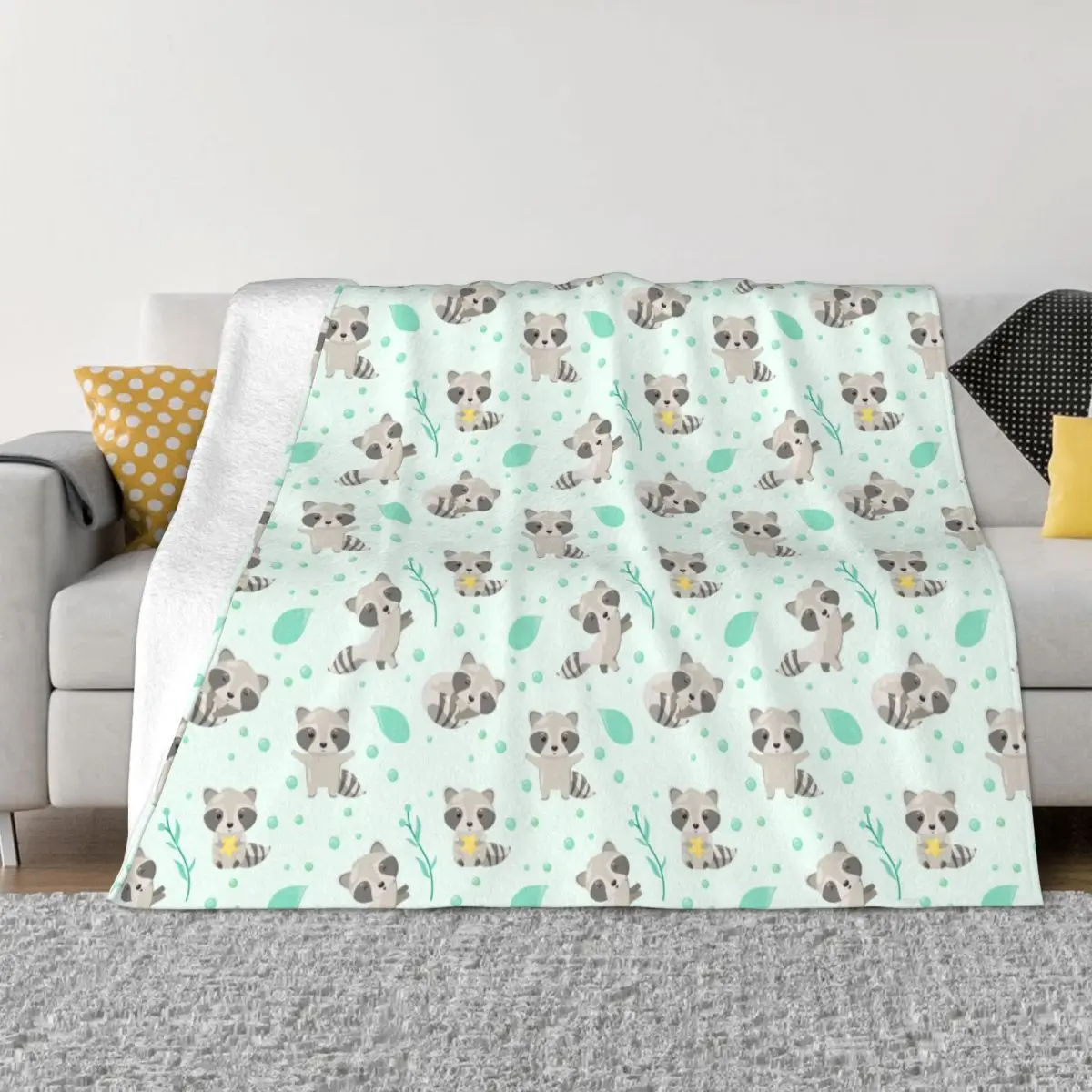 

Raccoon Funny Blankets Velvet Summer Cartoon Cute Animal Portable Super Soft Throw Blankets for Bedding Couch Bedspreads