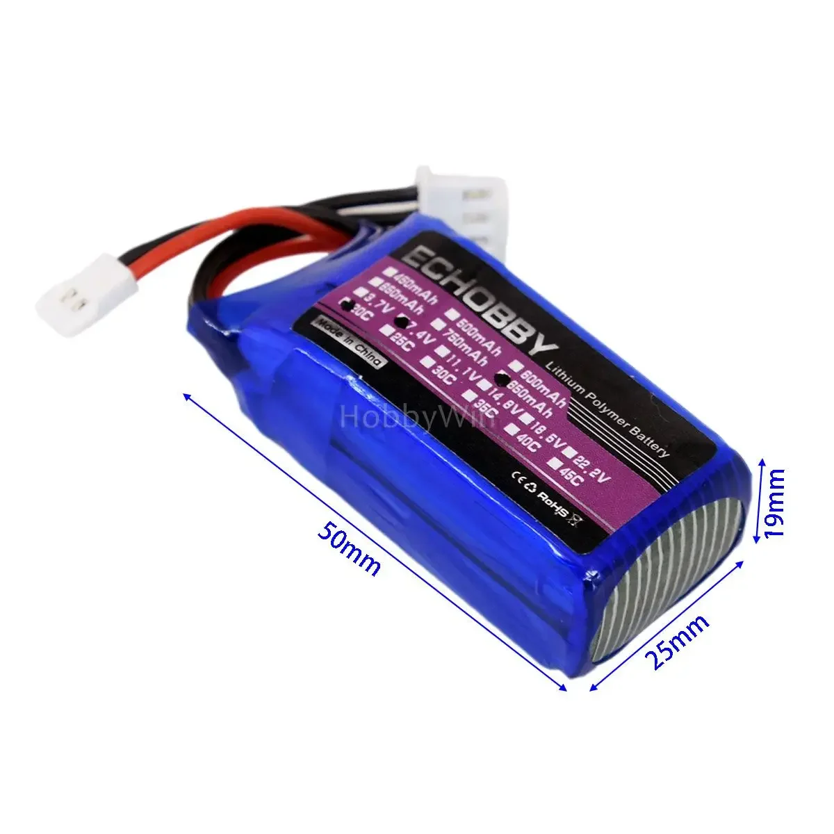 7 4 V 2S 800mAh 20C LiPo аккумулятор