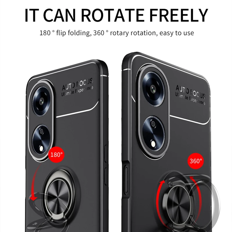 For OPPO A98 5G Case Cover OPPO A98 5G Capas New Shockproof Phone Bumper Back Soft Ring Magnetic Holder Fundas OPPO A98 A 98 5G