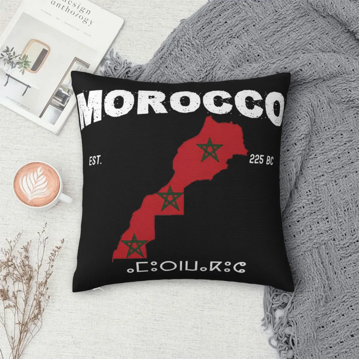 Наволочки для спальни разных размеров с изображением карты Марокко