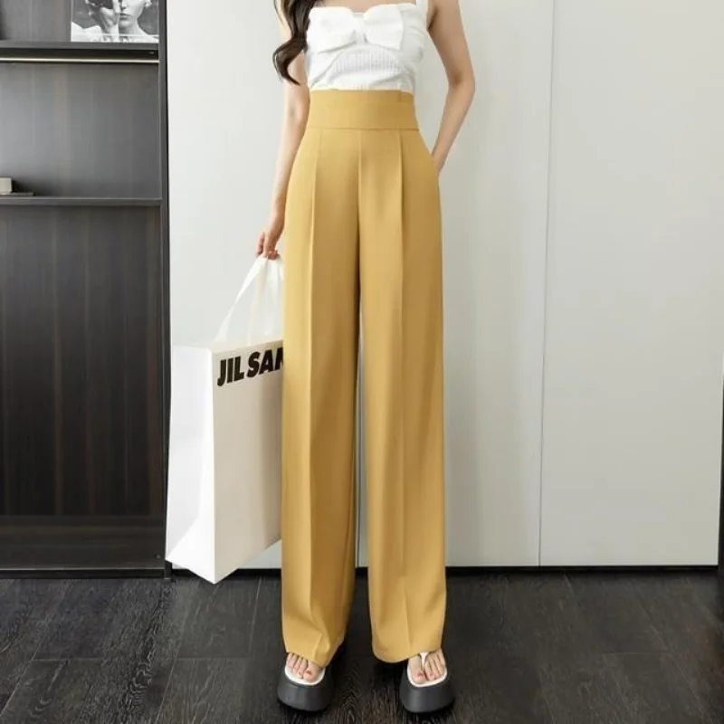 Autumn 2022 New Bud High Waist Wide Leg Suit Pants Loose Casual Draping Effect Straight-Leg Trousers Tide