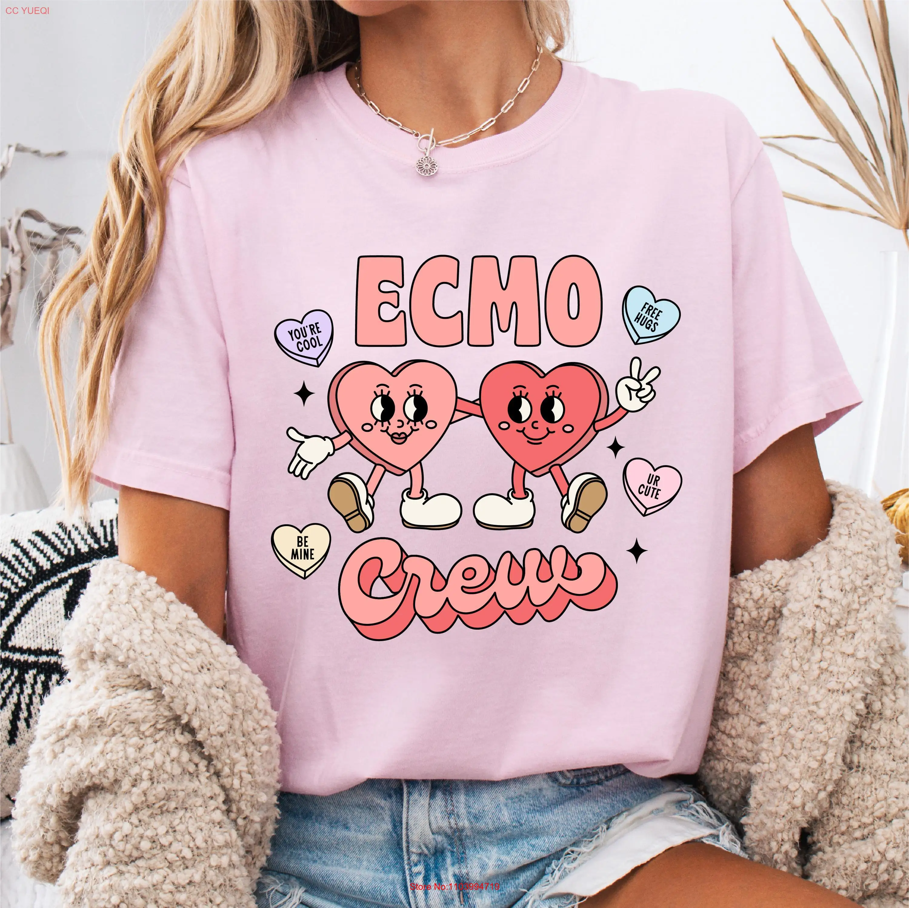 ECMO Специалистская рубашка на день Святого Валентина CVICU медсестра комфорт цвета