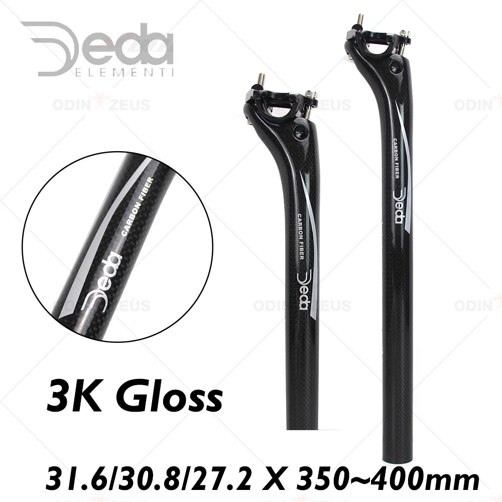 Deda Full Carbon Fiber Bicycle Seatpost Mountain/Road Bike 3K Glossy Seatposts 27.2/30.8/31.6*350/400mm