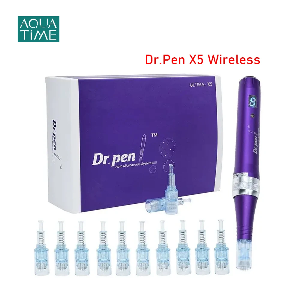 Dr Pen X5 Derma Беспроводная Машинка для мезотерапии 12 картриджей микро-игольчатая