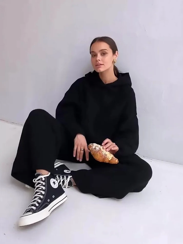 Женский трикотажный костюм FANTOYE повседневный комплект из двух предметов Топ с