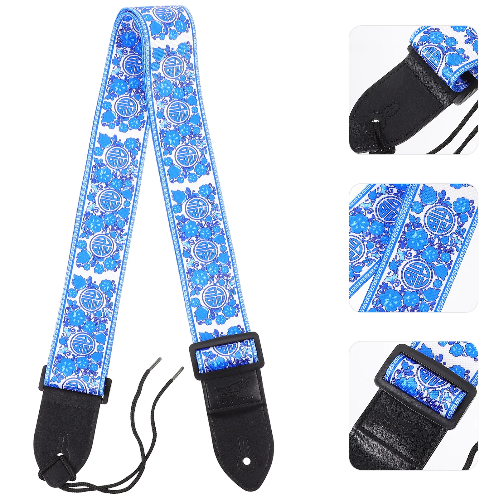 

Printed Guitar Strap Adjustable Belts Men Printing Shoulder Accessory Neck Bass Polyester Parts Instrument Man