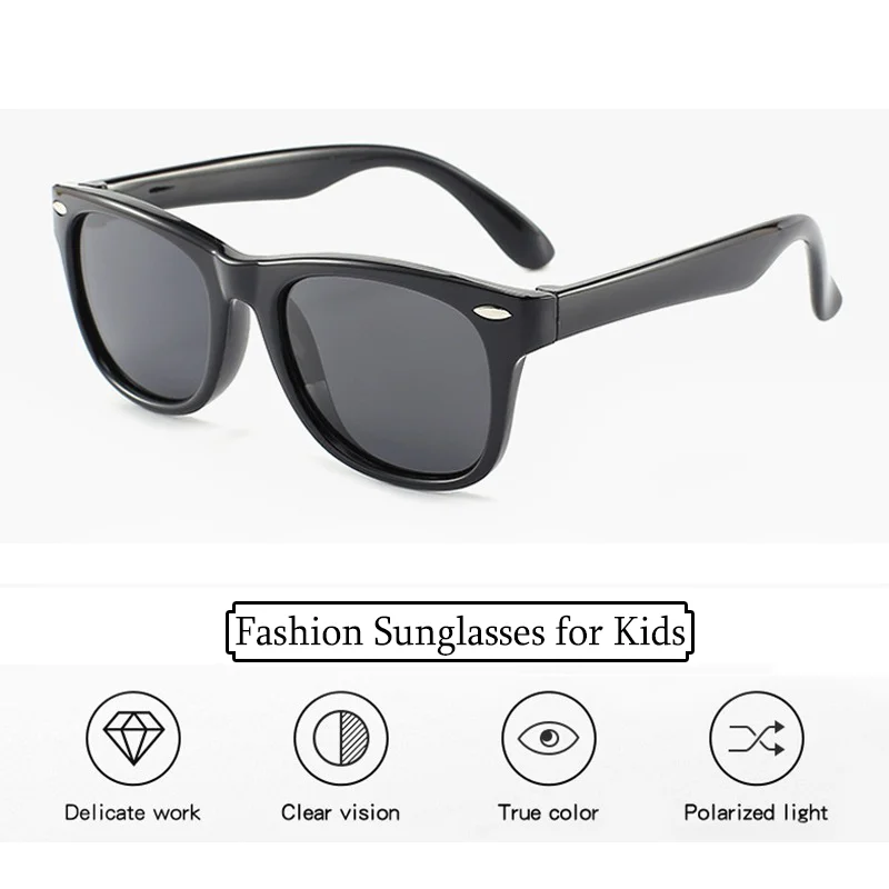 Модные брендовые дизайнерские Детские поляризационные солнцезащитные очки для